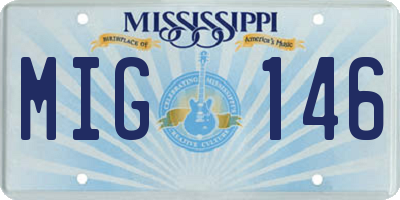 MS license plate MIG146