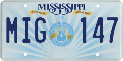 MS license plate MIG147