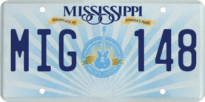 MS license plate MIG148