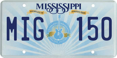 MS license plate MIG150