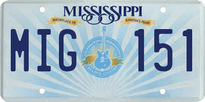 MS license plate MIG151