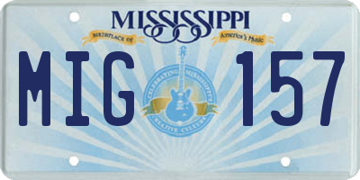 MS license plate MIG157