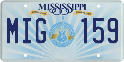 MS license plate MIG159