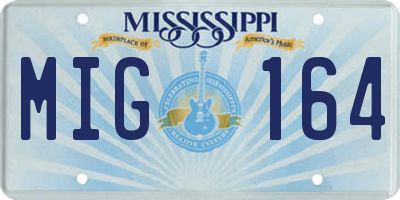 MS license plate MIG164