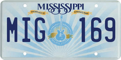 MS license plate MIG169
