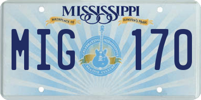 MS license plate MIG170