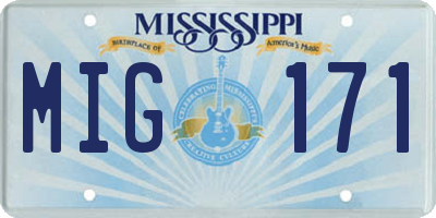 MS license plate MIG171