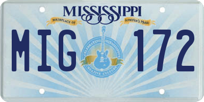 MS license plate MIG172