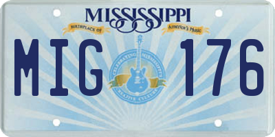 MS license plate MIG176