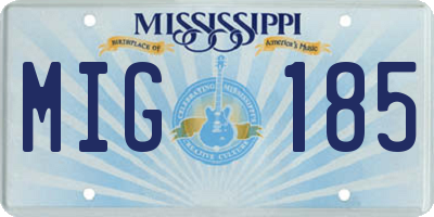MS license plate MIG185