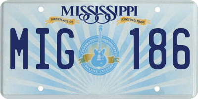 MS license plate MIG186