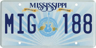 MS license plate MIG188