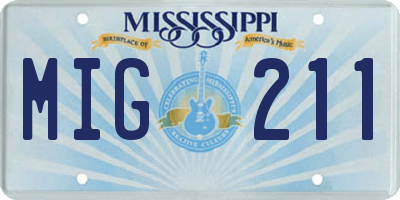 MS license plate MIG211
