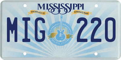 MS license plate MIG220