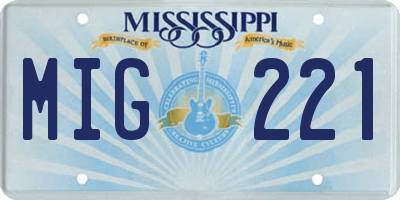 MS license plate MIG221