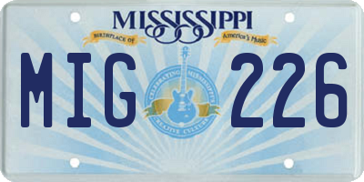 MS license plate MIG226