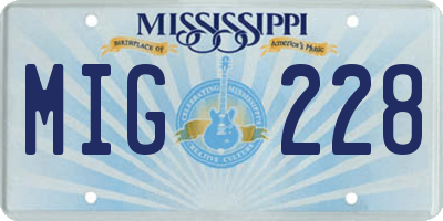 MS license plate MIG228