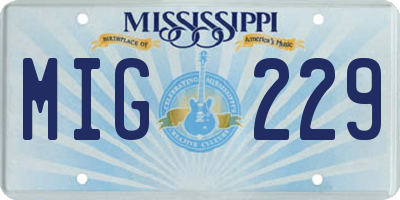 MS license plate MIG229