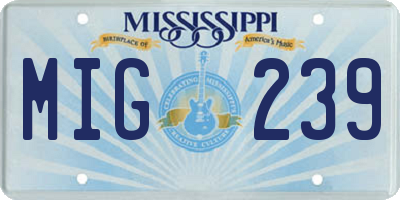MS license plate MIG239