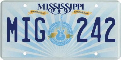 MS license plate MIG242