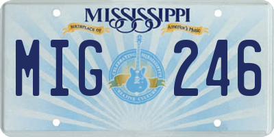 MS license plate MIG246