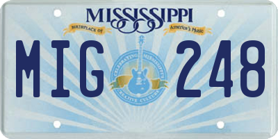 MS license plate MIG248