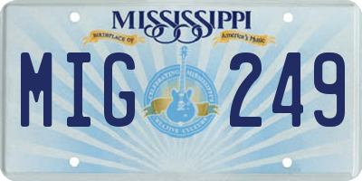 MS license plate MIG249