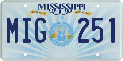MS license plate MIG251