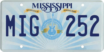 MS license plate MIG252