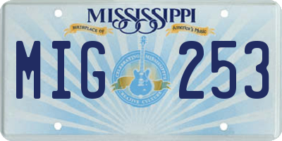 MS license plate MIG253