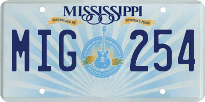 MS license plate MIG254