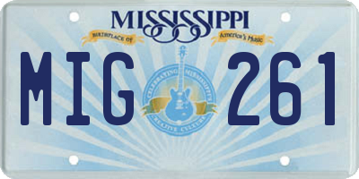 MS license plate MIG261