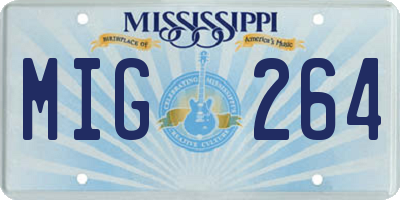 MS license plate MIG264