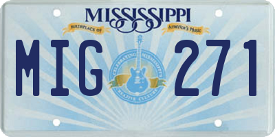 MS license plate MIG271