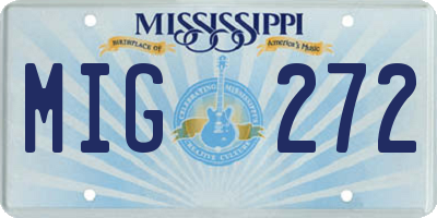 MS license plate MIG272