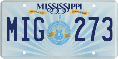 MS license plate MIG273