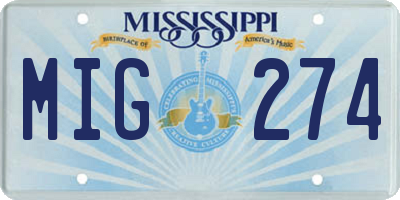 MS license plate MIG274