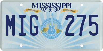 MS license plate MIG275