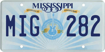 MS license plate MIG282