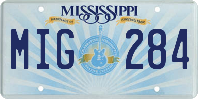 MS license plate MIG284