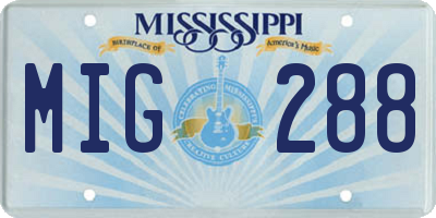 MS license plate MIG288