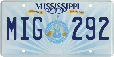 MS license plate MIG292