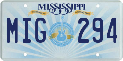 MS license plate MIG294