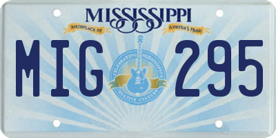 MS license plate MIG295