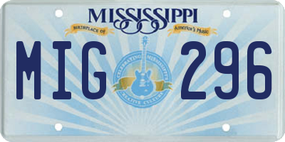 MS license plate MIG296