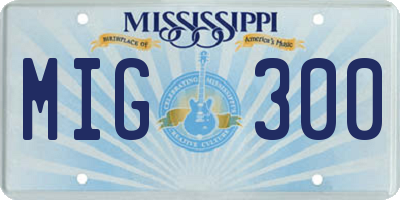 MS license plate MIG300