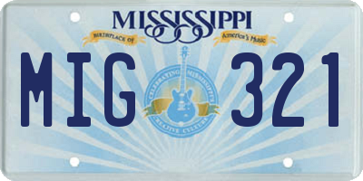 MS license plate MIG321