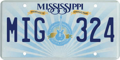 MS license plate MIG324