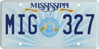 MS license plate MIG327