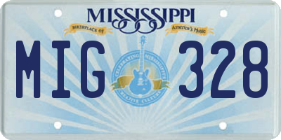 MS license plate MIG328